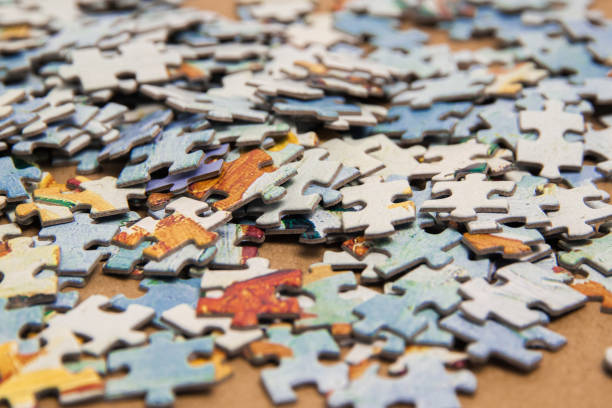 istock Colorful puzzle pieces, blurred focus at the edges 2179859831