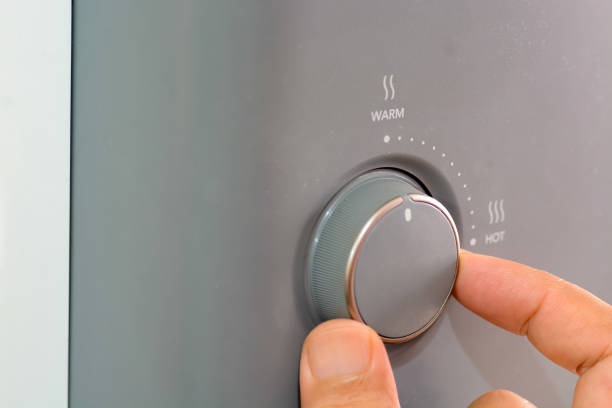 istock The control panel appears to be part of a heating or water heating system. 2179862208