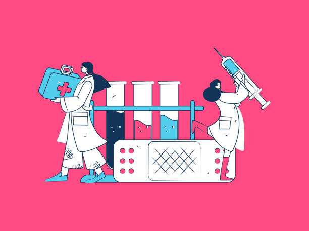 istock Medical characters fighting the epidemic flat vector concept operation hand drawn illustration 2179870520