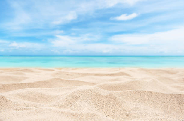 istock Tropical beach sand with turquoise sea and sunny blue sky background 2179885000