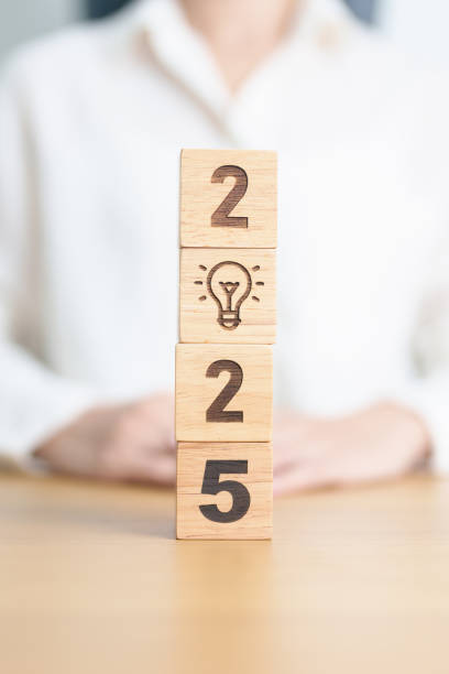 istock 2025 block with lightbulb. Business Idea, Creative, Thinking, brainstorm, Goal, Resolution, strategy, plan, Action, change and New Year start concepts 2179887916