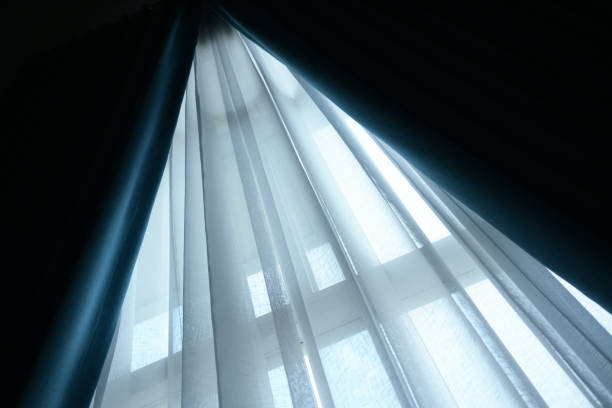 istock black and white curtain on the window in home, interior design 2179892676