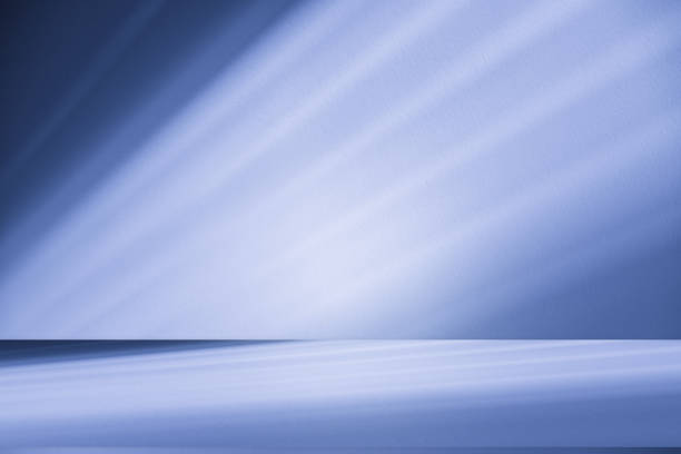 istock Wall interior background, studio, and backdrops show products. with shadow from window color white and blue light. background for text insertion and presentation of product 2179894948