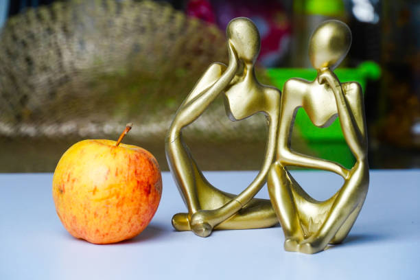 Thinking Concept. waiting for someone. Golden structure shape of thinking human.