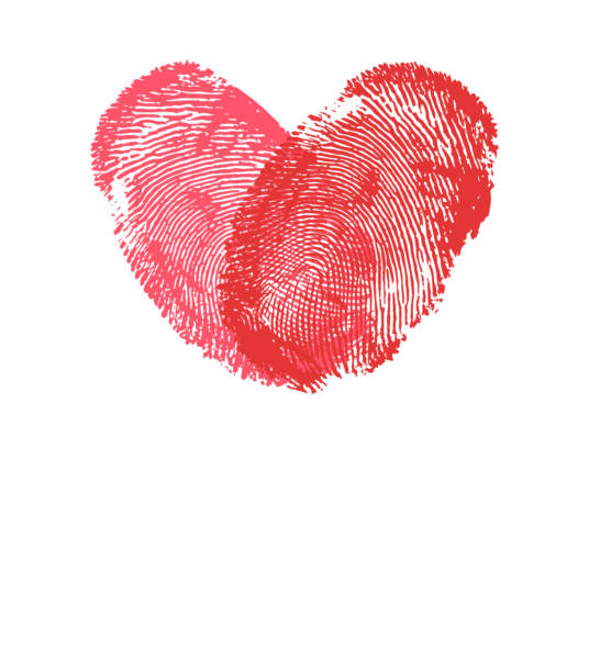 Thumb print design making Love symbol with copy space for typography. Love poster design backdrop