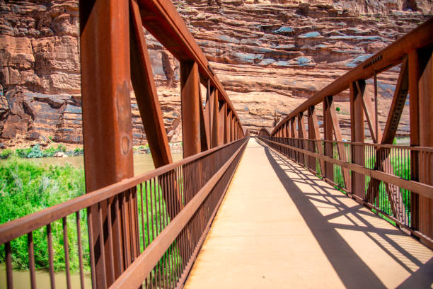 Goose Island Trail along Colorado River in Moab. The Bridge.