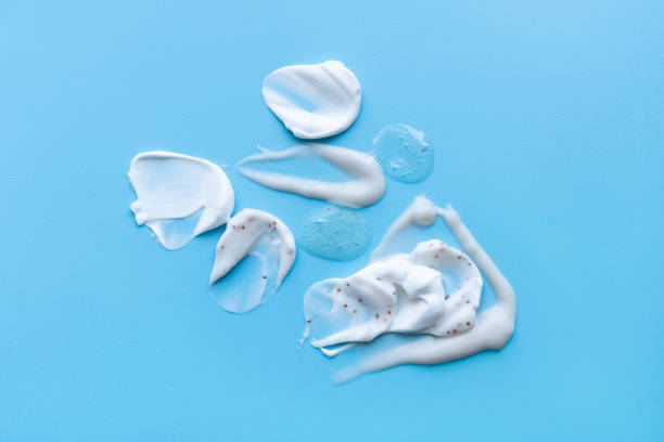 istock A smear of cream on a light background. Beauty concept. 2179905533