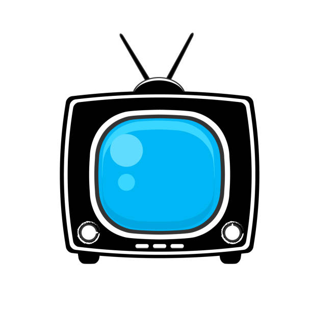 Old retro TV isolated on white background.