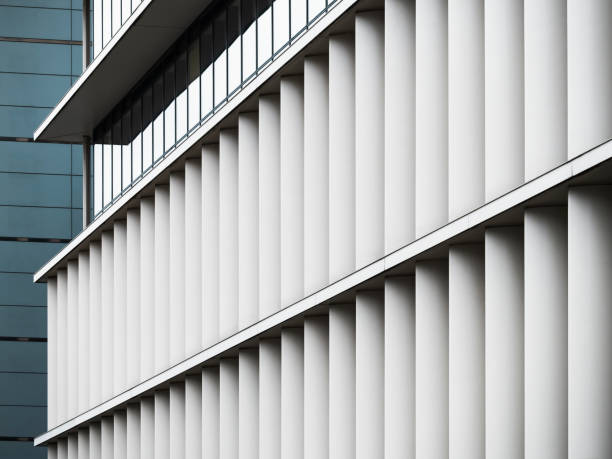 Architecture details white pattern wall Facade design Modern Building exterior