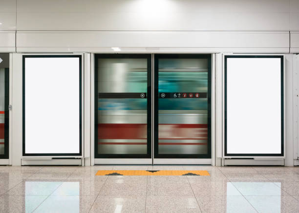 Mock up Banner Media advertisement Light box screen in Subway station