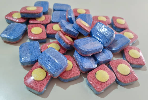 istock Washing capsules on wooden 2179917089
