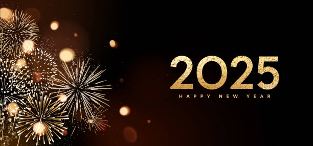 istock 2025 fireworks banner, Happy New Year card template 2179919503