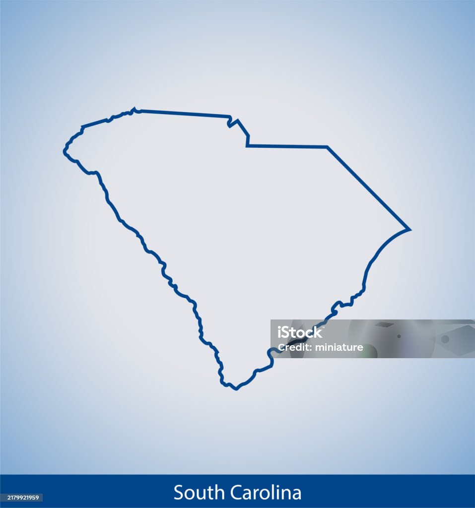 Editable Sc Vector Map South Carolina Map Stock Illustration - Download Image Now - Abstract ...