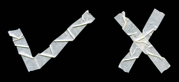 Matte plastic adhesive tape isolated on black background. Line addition of the tape on background