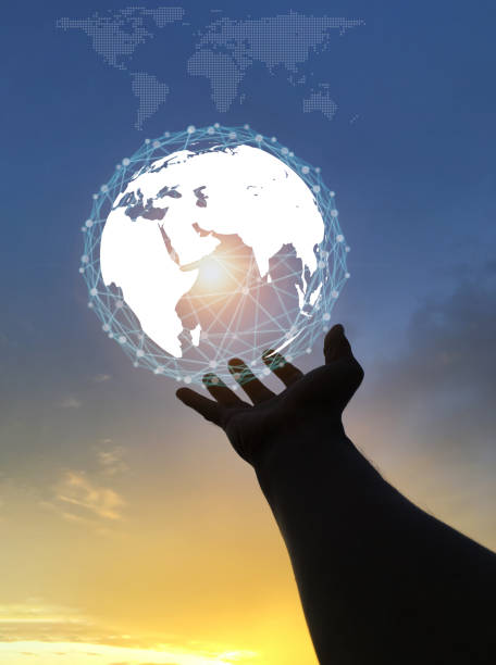 istock Age of technology People's, Use of technology in the modern era, Interconnection by internet network, Communication with the Internet, Communicating with each other around the world without borders 2179927328