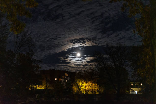 istock Moon over the night city 2179929001