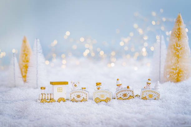 istock Christmas background with toy train 2179939735