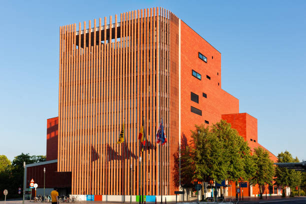 Antwerp, Belgium - July 25, 2022: Museum aan de Stroom (MAS) in Antwerp, Belgium is the largest in the city.