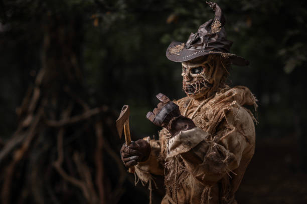 istock Halloween Scarecrow in a forest 2179942366