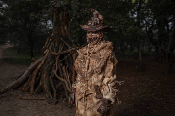 istock Halloween Scarecrow in a forest 2179942367