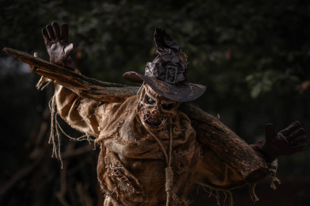istock Halloween Scarecrow in a forest 2179942420