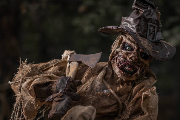 istock Halloween Scarecrow in a forest 2179942444