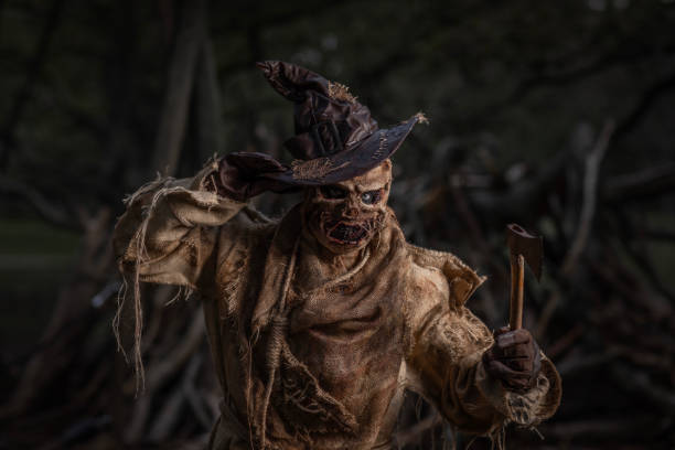 istock Halloween Scarecrow in a forest 2179942686