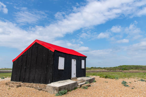 istock Red Roofed Hut where River Rother ends in Rye Bay 2179942727