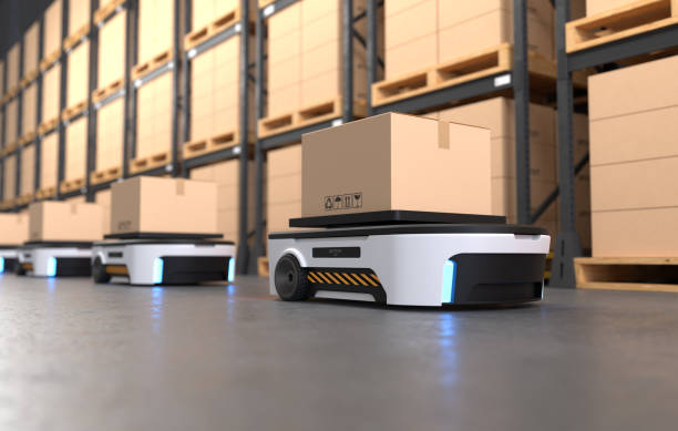 istock Autonomous Robot transportation in warehouses, Warehouse automation concept. 2179945166
