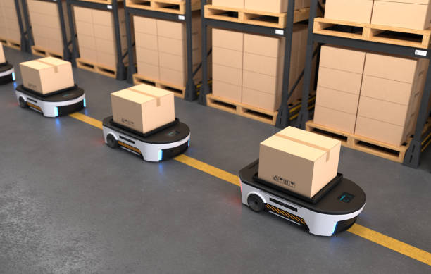 istock Autonomous Robot transportation in warehouses, Warehouse automation concept. 2179945187