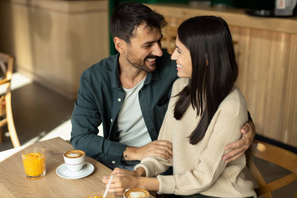 istock Young couple enjoying their time together in a cafe 2179948479