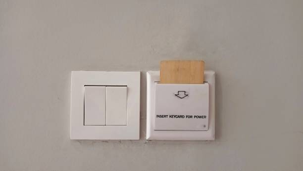 istock reader with place for access card in hotel room 2179948729