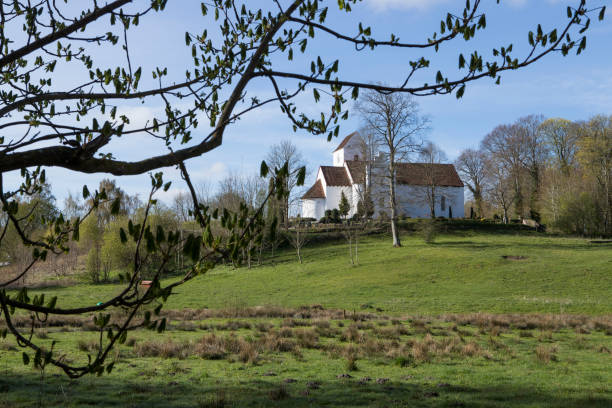 istock Church in the countryside in springtime, Jutland, Denmark. 2179950821
