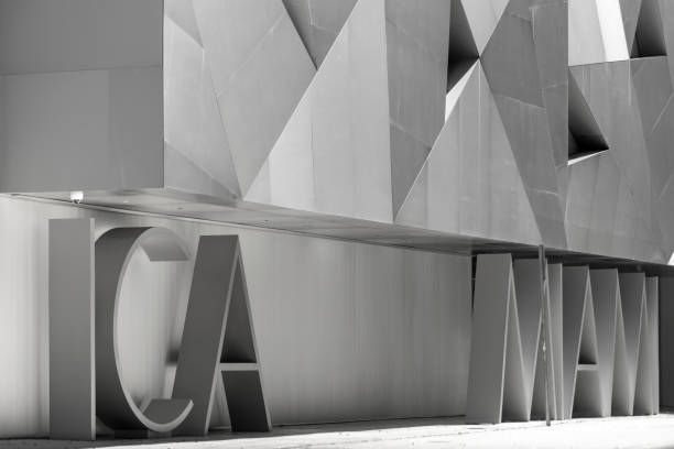 Miami, FL, USA-April 20, 2024; Façade geometrical design of Institute of Contemporary Art or ICA Miami, a contemporary art museum located in the Miami Design District