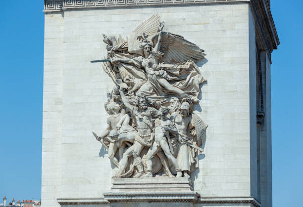 istock Winged victory holding sword and shield bas relief arc de triomphe paris france 2179964427