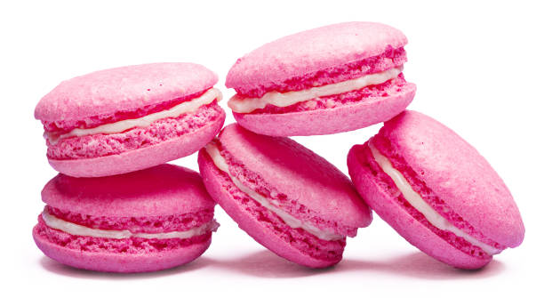 istock Several strawberry macarons isolated on white background. File contains clipping paths. 2179965411