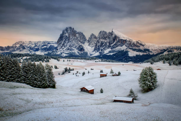 istock snowy Alpe di Siusi, Seiser Alm, Sassolungo to Sassoplatto 2179970708