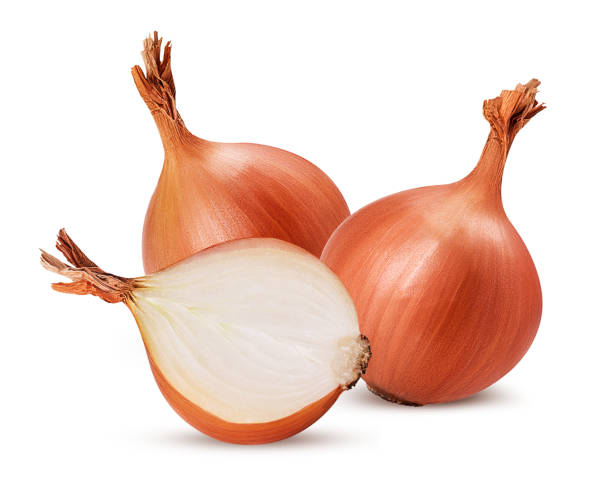 istock Two yellow onion bulb one cut in half 2179975011