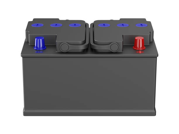 Car battery on white background. Isolated 3D illustration