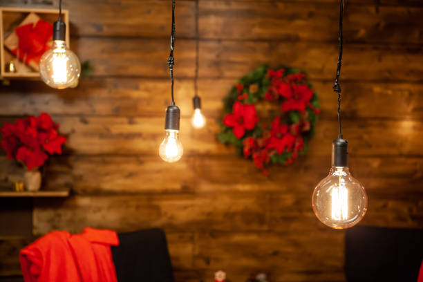 istock Beautiful christmas wreath seen between christmas lights. 2179979198