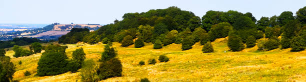 panoramic view over the cotswolds from  england uk