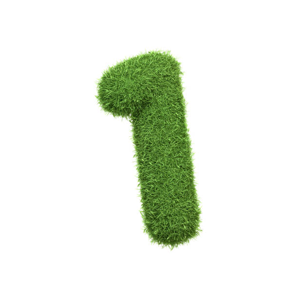 istock The number 1 shaped from dense green grass, set against a pure white backdrop 2179979827