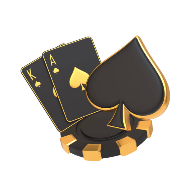 istock Black and Gold King Ace Spade Card Set. 3D render illustration 2179979997