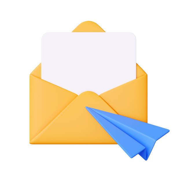 istock Yellow envelope with a blank letter and a blue paper plane, symbolizing email, messaging, and delivery services 2179980475
