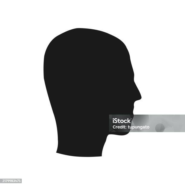 Head Side Vector Human Head Silhouette Side View Stock Illustration - Download Image Now ...