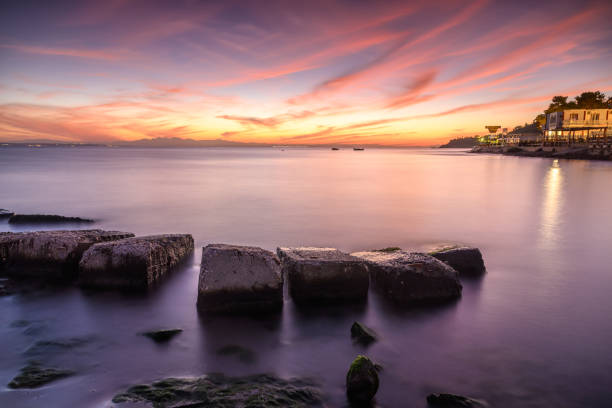 Sunrise over the Mediterranean Sea in Argassi, Zakinthos