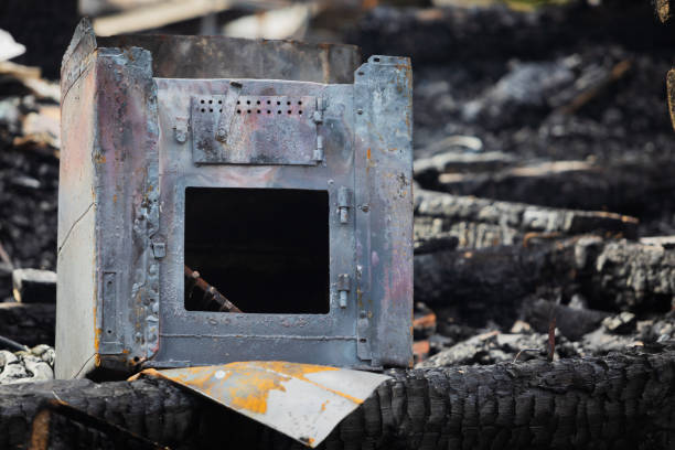 istock Iron stove on the ashes 2179990478