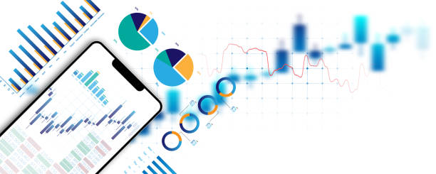 istock Technology background, analytics, sales graph, financial marketing on smartphone and billboard design. 2179997404