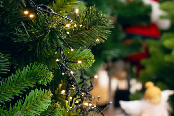 istock New Year's decorations on green spruce branches 2179999238