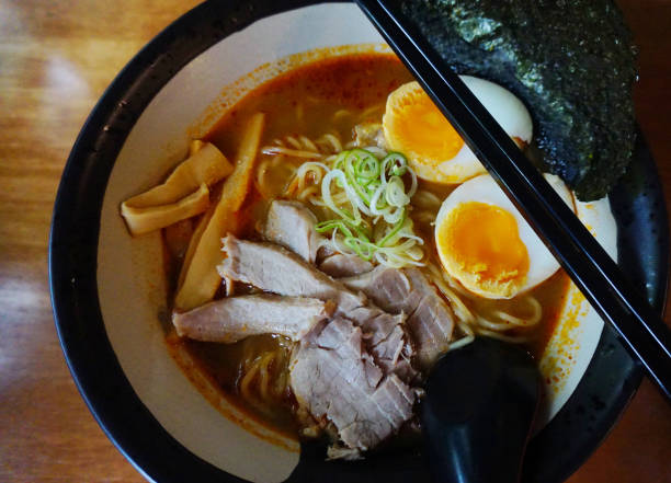 istock Japanese ramen with boiled egg and nice soup 2180001594